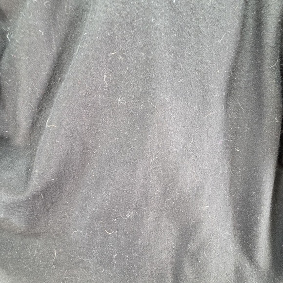 Wool Pea Coat Mens Large Black Sherpa Lined Band Collar Button Front Winter - Picture 9 of 9